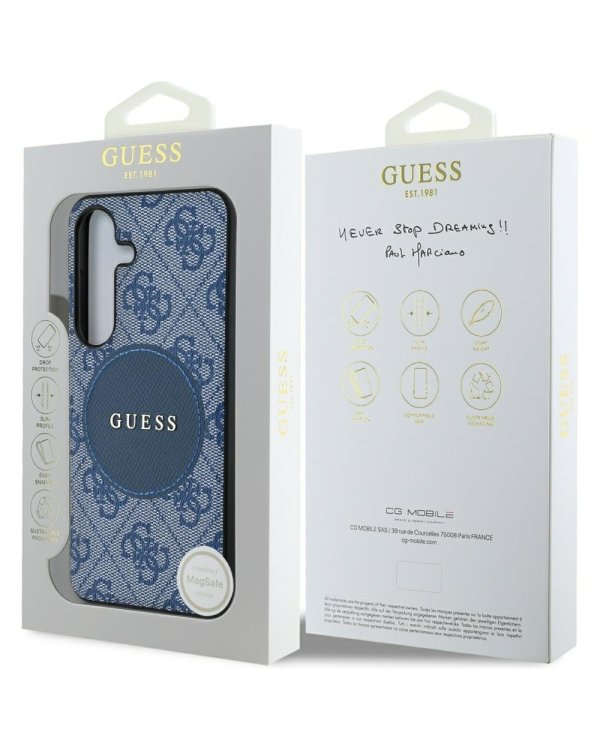 Guess 4G Round Patch Classic Logo MagSafe Case Чехол для Samsung Galaxy S25