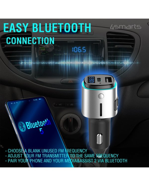 4smarts Transmiter FM Автомобильное зарядное устройство Bluetooth 5.0 / Micro SD / MP3 / 24V