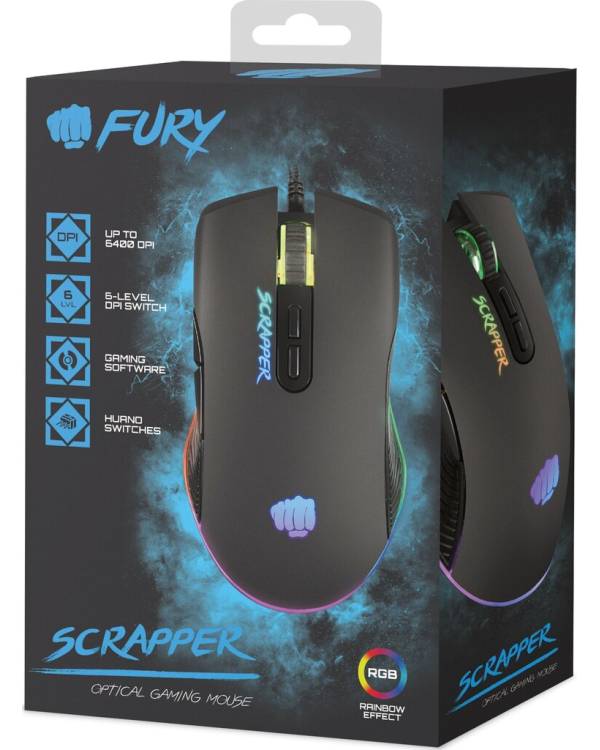 Fury Scrapper Gaming Проводная игровая мышь 6400 DPI