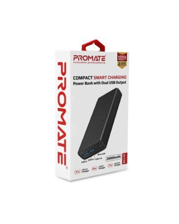 Дополнительное изображение книги «Promate Bolt-20 Переносная зарядная батарея 10W / 2.A / 20000 mAh / Черная»