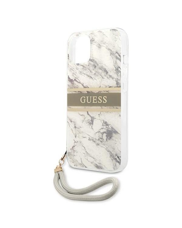 Guess GUHCP13SKMABGR Marble Strap Back Case Чехол для Apple iPhone 13 Mini