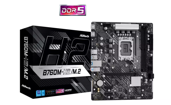 Asrock B760M-H2 M.2 Материнская плата Micro-ATX / Intel B760 / LGA1700 / DDR4 / M.2