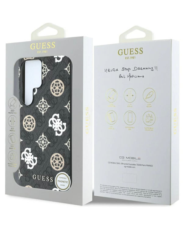 Guess 4G Printed Colored Peony Pattern MagSafe Чехол для Samsung Galaxy S25 Ultra