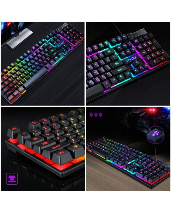 T-WOLF T20 Проводная игровая клавиатура RGB (EN)