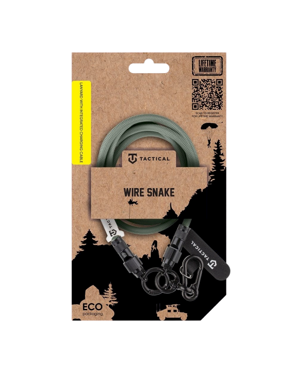 Tactical Wire Snake USB-C Ремешок на шею для телефонов 1.2m / зелёный