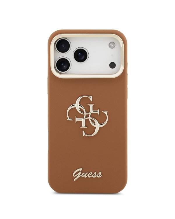 Guess PU Grained 4G Logo Stand Camera Frame Case Чехол для Apple iPhone 17 Pro Max