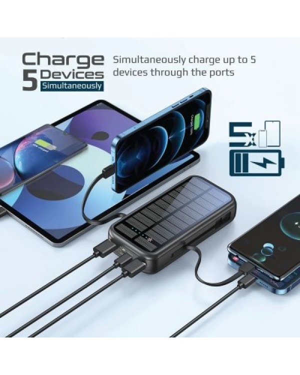 Дополнительное изображение книги «PROMATE SolarTank-20PDCi EcoLight™ Solar Переносная зарядная батарея 20000 mAh / QC3.0 / PD20W / Lightning / microUSB»