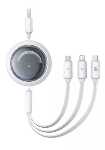 Baseus 3in1 Free2Draw Кабель USB to M+L+C 100W 1.1m