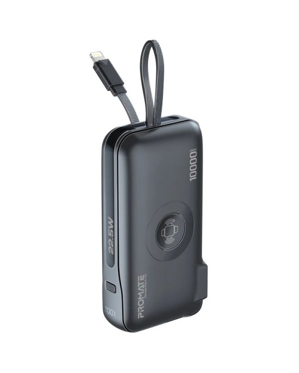Promate PowerPack-10i Переносная зарядная батарея 22W / 10000mAh / USB-C / QC3.0 / iWatch 2,5W / 220V EU/US/UK