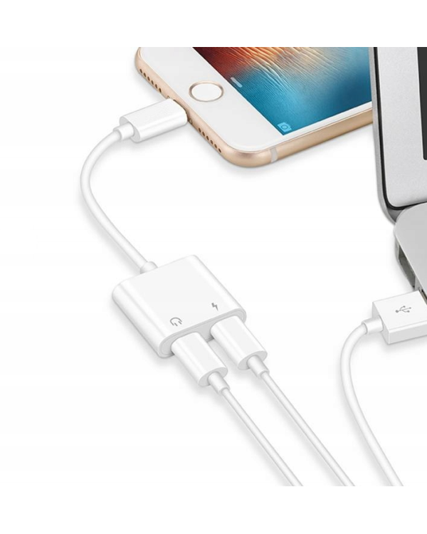 Wooco J-008 Dual Audio & Charge Адаптер 2x Lightning
