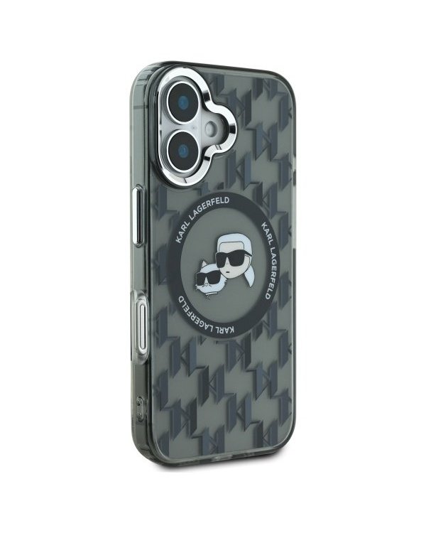 Karl Lagerfeld Hard IML Monogram Karl&Choupette Head MagSafe Case Чехол для Apple iPhone 16