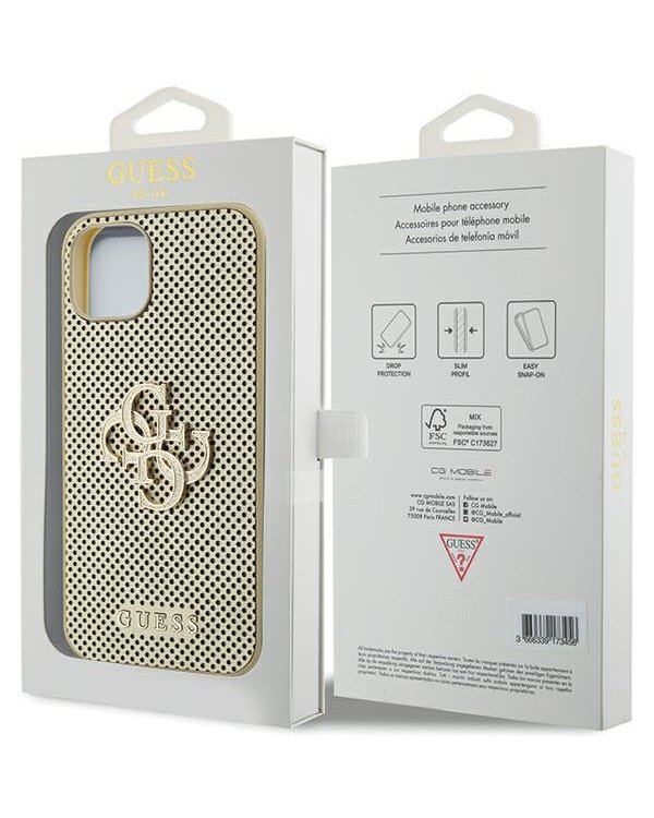 Guess Perforated 4G Glitter Back Case Защитный Чехол для Apple iPhone 15