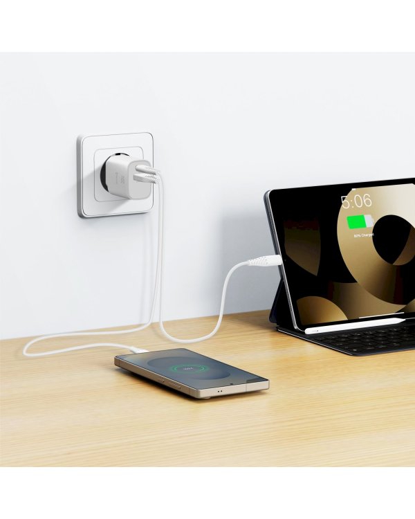 Swissten Edge GaN Зарядное устройство USB-C PD 20W + USB-A 18W QC