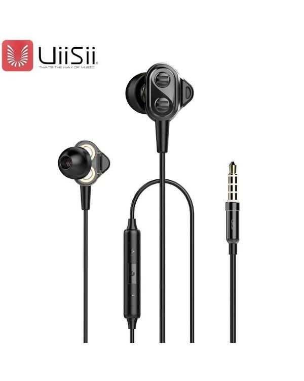 UiiSii Premium Hi-Res Наушники с Mикрофоном и пультом регулировки громкости / 3.5mm / 1.2m