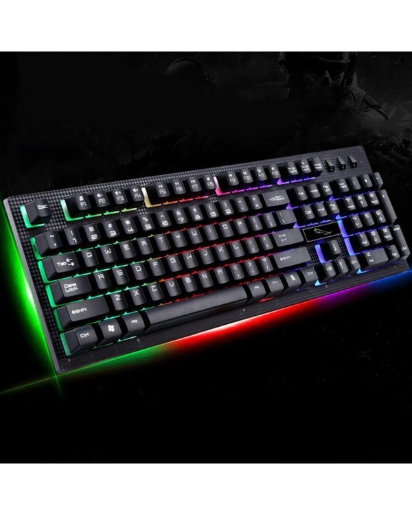 RoGer G20 Игровая клавиатура с проводом и LED подстветкой / USB / Черная (ENG)
