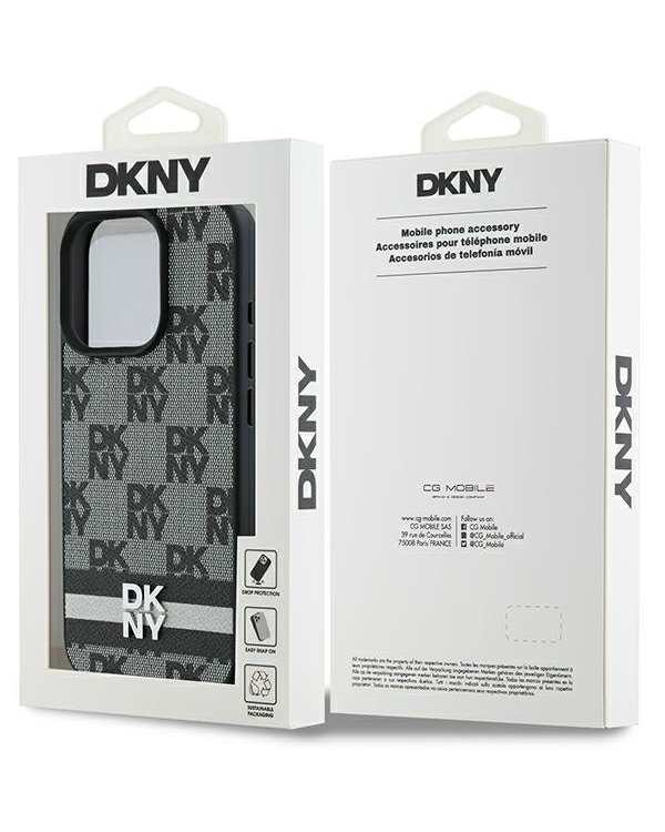 DKNY Checkered Pattern & Printed Stripes Защитный Чехол для Apple iPhone 16 Pro Max