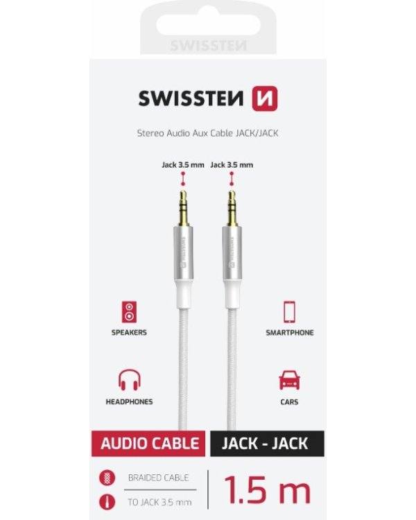Swissten Textile AUX Audio Kабель 1.5m