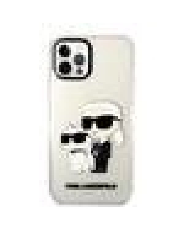 Karl Lagerfeld IML Glitter Karl and Choupette NFT Защитный чехол для iPhone 12/12 Pro / прозрачный
