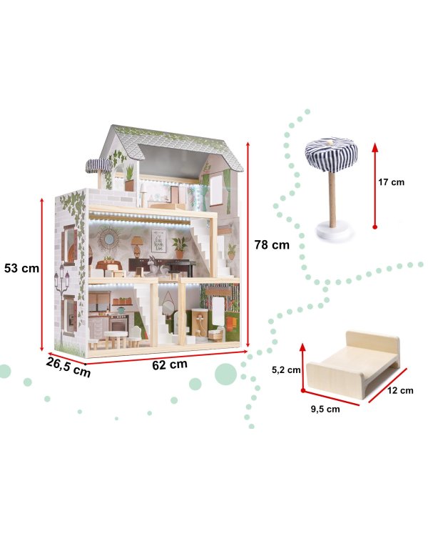 Lulilo Деревянный Кукольный дом Floro Boho 70cm