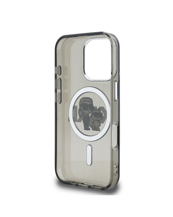 Karl Lagerfeld IML Glitter Karl and Choupette Sketch MagSafe Case Чехол для Apple iPhone 16 Pro