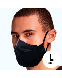 Mocco Текстильные двухслойные многоразовые маскa L размер / черные