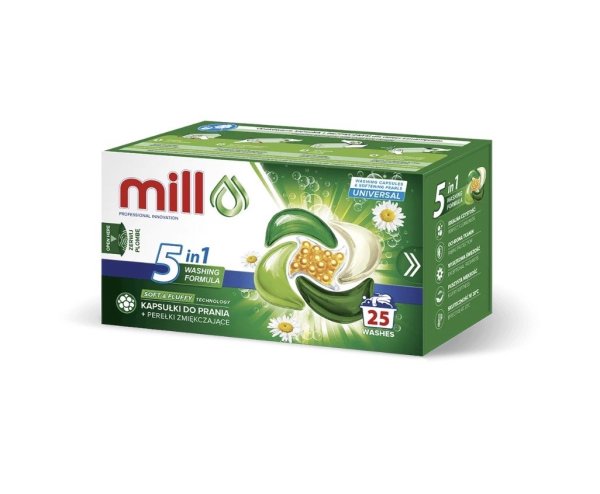 Mill Pro Универсальные Капсулы Для Стирки + Смягчающие Жемчужины 25pcs