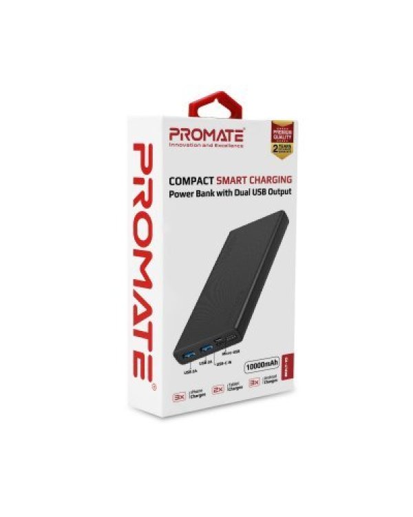 Promate Bolt-10 Переносная зарядная батарея 10W / 2.A / 10 000 mAh