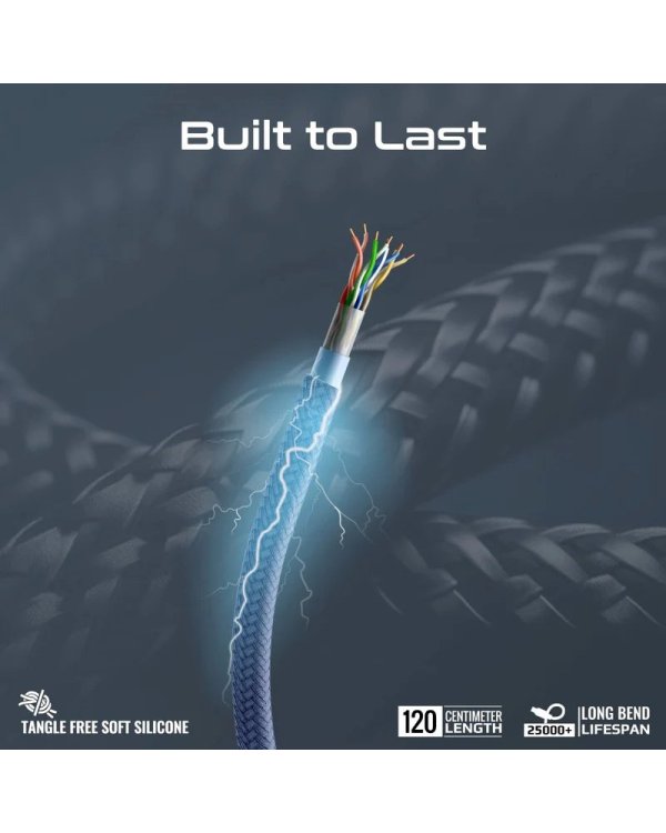 Promate PentaPower Универсальный кабель 6-в-1 USB-C(A) / micro / Lightning / 1,2m