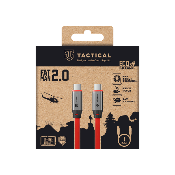 Обложка книги «Tactical Fat Man 2.0 USB-C/USB-C Кабель 1m / красный»