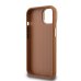 Guess PU Grained 4G Logo Stand Camera Frame Case Защитный чехол для iPhone 14 / коричневый