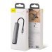 Baseus CAHUB-J0G 6 in 1 Приставка для MacBook / 1 x HDMI / 3 x USB 3.0 / USB-C / RJ45 / PD