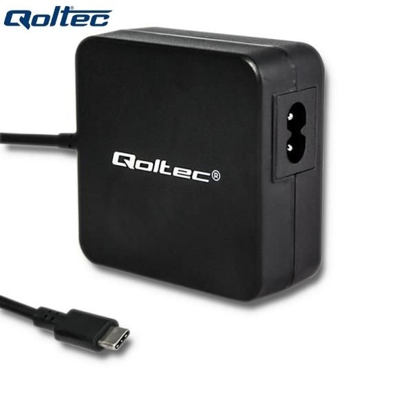 Qoltec 50135 Универсальное 65W / 20V / 3.25A AC Автоматическая Сетевая зарядка c USB C Kоннекторам