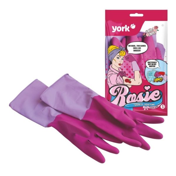 York Rosie Ароматизированные Резиновые Перчатки Pink Size S