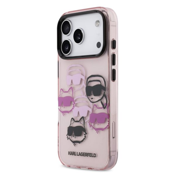 Karl Lagerfeld IML Multi K&CH Heads Case Защитный чехол для iPhone 17 Pro / розовый