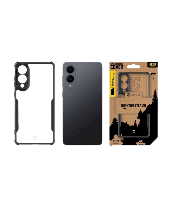 Tactical Quantum Stealth Cover Защитный чехол для Samsung Galaxy S25 Edge / прозрачный/чёрный