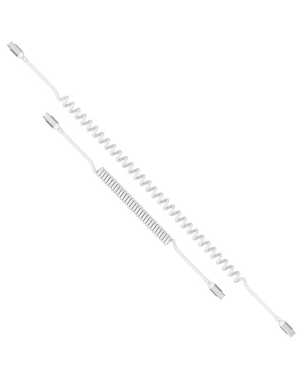 4smarts USB-C Спиральный кабель для передачи данных и зарядки 1.35m / 240W / белый