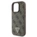 Guess Leather 4G Triangle Strass Защитный Чехол для Apple iPhone 16 Pro Max