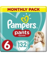 Pampers Pants Подгузники‑Трусики Размер 6 (14‑19kg) 132шт