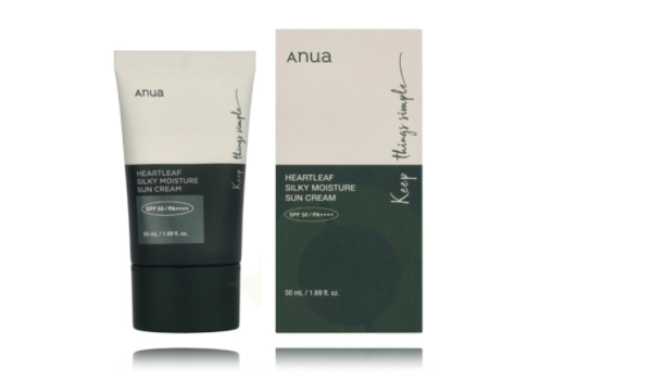 Anua Heartleaf Silky Moisture Солнцезащитный крем SPF50+ PA++++ 50 ml