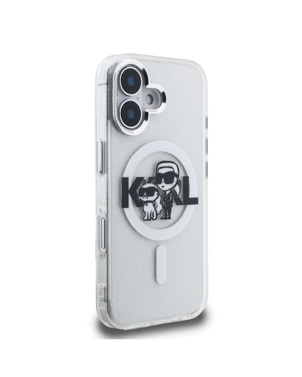 Karl Lagerfeld IML Glitter Karl and Choupette Sketch MagSafe Case Чехол для Apple iPhone 16