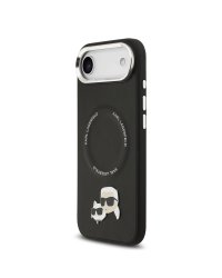 Karl Lagerfeld PU Karl and Choupette Heads Pins MagSafe Case Защитный чехол для iPhone Air / чёрный