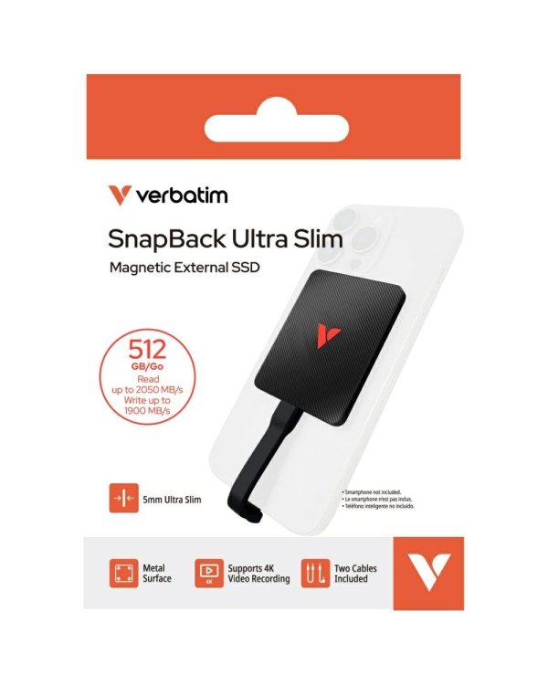 Verbatim SnapBack Ultra Slim SSD Внешний накопитель 512GB