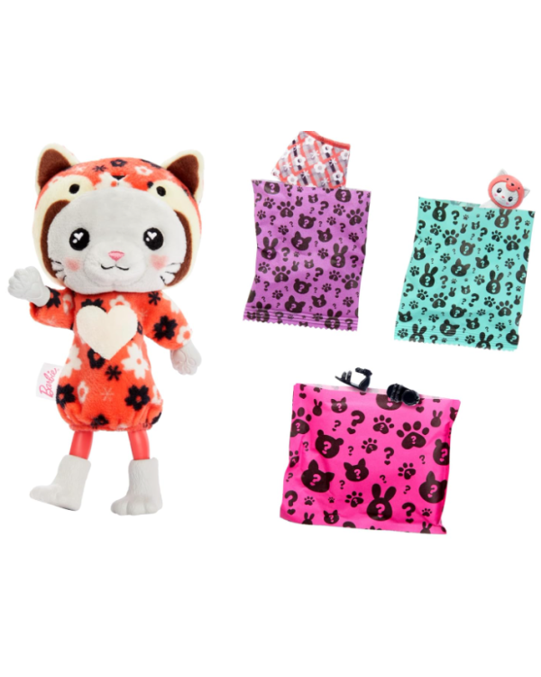 Barbie Chelsea Cutie Reveal Costume Cuties Series Teddy Bear in Red Panda Кукла