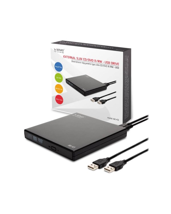 SAVIO AK-43 USB SLIM CD / DVD R / RW внешнее устройство записи / чтения