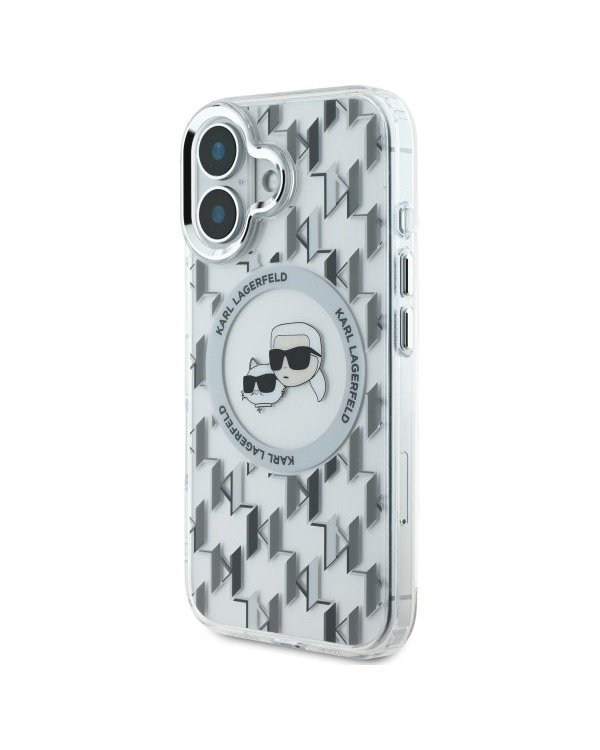 Karl Lagerfeld Hard IML Monogram Karl&Choupette Head MagSafe Case Чехол для Apple iPhone 16