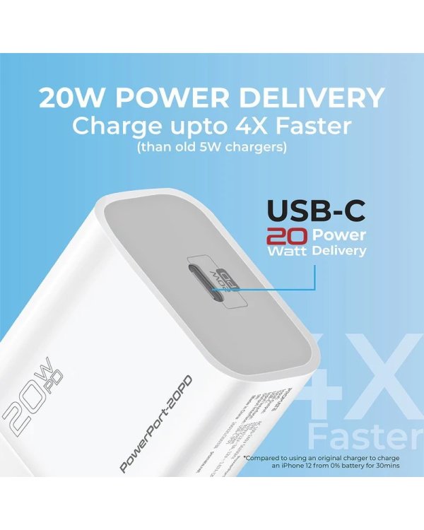 Promate PowerPort-20PD Premium Зарядное устройство Type-C PD 20W