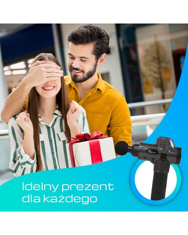 Extralink Massage Gun Pro Массажный пистолет / 3800 об/мин / 6 сменных насадок