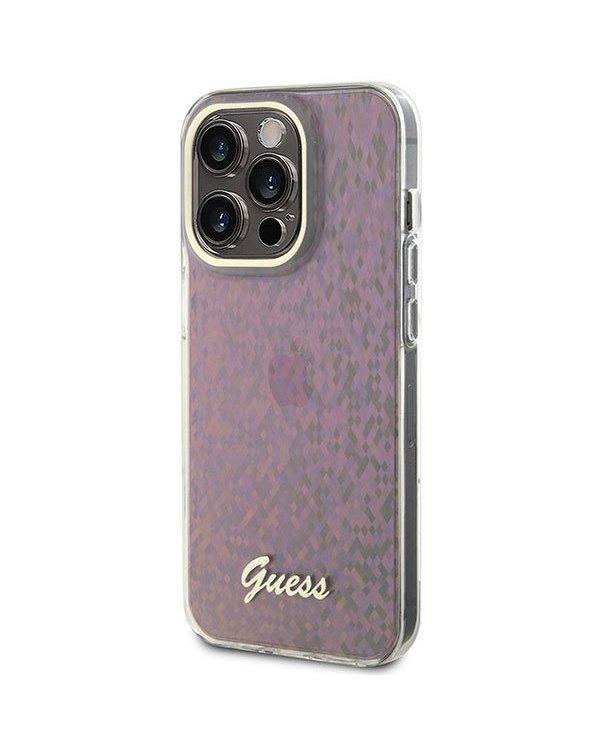 Guess IML Faceted Mirror Disco Iridescent Case Защитный Чехол для iPhone Apple 15 Pro Max