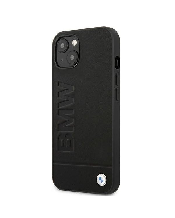 BMW BMHCP13SSLLBK Back Case Кожанный Чехол для телефона Apple iPhone 13 Mini Черный