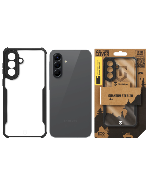 Tactical Quantum Stealth Cover Защитный чехол для Samsung Galaxy A57 / прозрачный/чёрный